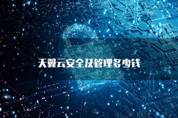 天翼云安全及管理多少钱