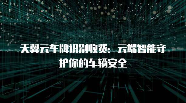 天翼云车牌识别收费:云端智能守护你的车辆安全