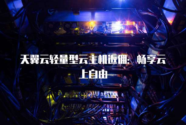 天翼云轻量型云主机返佣：畅享云上自由