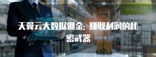 天翼云大数据佣金: 赚取利润的秘密武器