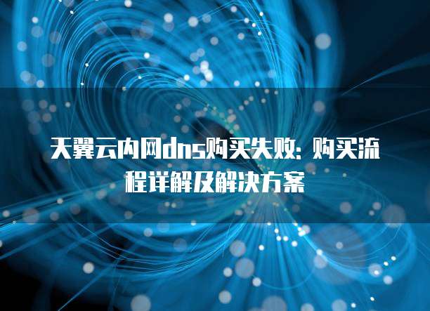 天翼云内网dns购买失败: 购买流程详解及解决方案
