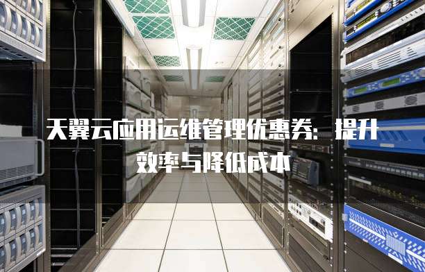 天翼云应用运维管理优惠券:提升效率与降低成本