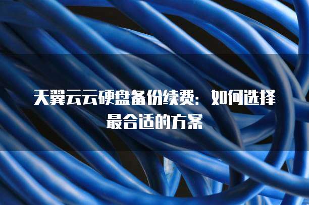 天翼云云硬盘备份续费:如何选择最合适的方案