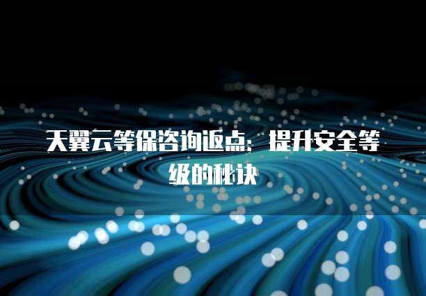 天翼云等保咨询返点:提升安全等级的秘诀