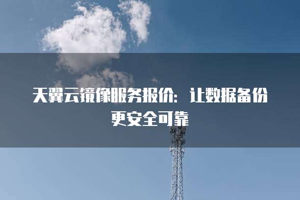天翼云镜像服务报价：让数据备份更安全可靠