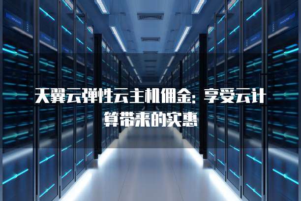 天翼云弹性云主机佣金: 享受云计算带来的实惠