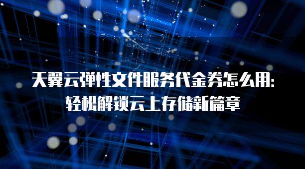 天翼云弹性文件服务代金券怎么用:轻松解锁云上存储新篇章