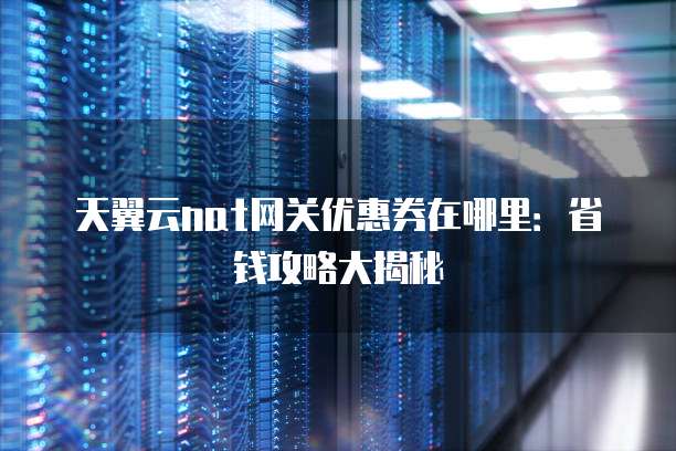 天翼云nat网关优惠券在哪里:省钱攻略大揭秘