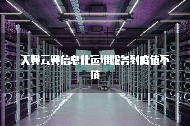 天翼云翼信息化运维服务到底值不值