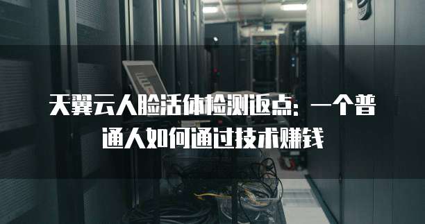 天翼云人脸活体检测返点: 一个普通人如何通过技术赚钱