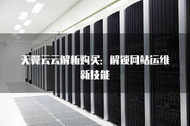 天翼云云解析购买:解锁网站运维新技能