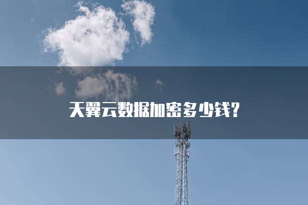天翼云数据加密多少钱？
