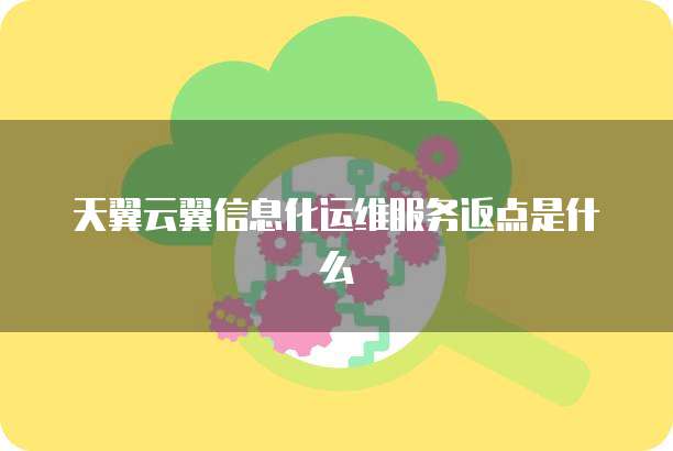 天翼云翼信息化运维服务返点是什么