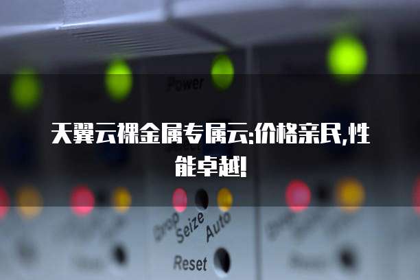 天翼云裸金属专属云:价格亲民,性能卓越!
