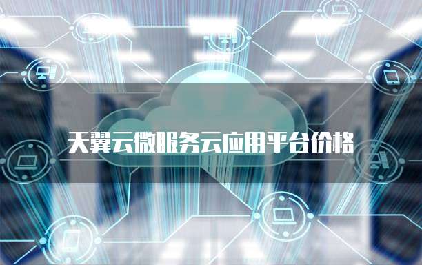 天翼云微服务云应用平台价格