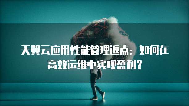 天翼云应用性能管理返点:如何在高效运维中实现盈利?
