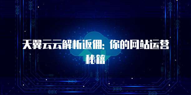 天翼云云解析返佣: 你的网站运营秘籍