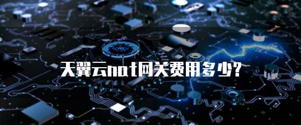 天翼云nat网关费用多少？