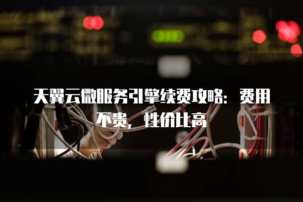 天翼云微服务引擎续费攻略:费用不贵,性价比高