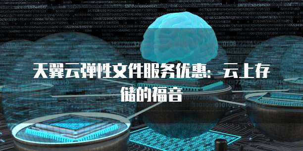 天翼云弹性文件服务优惠:云上存储的福音