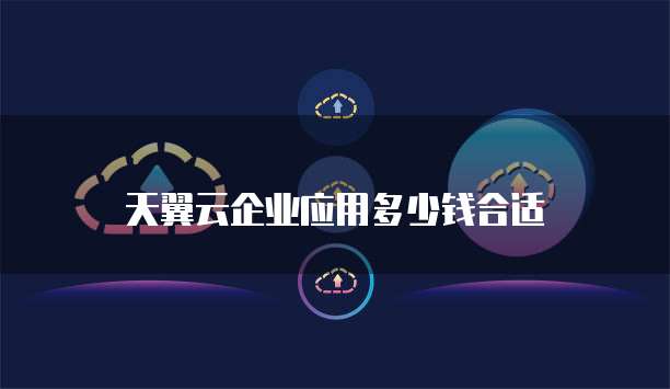 天翼云企业应用多少钱合适