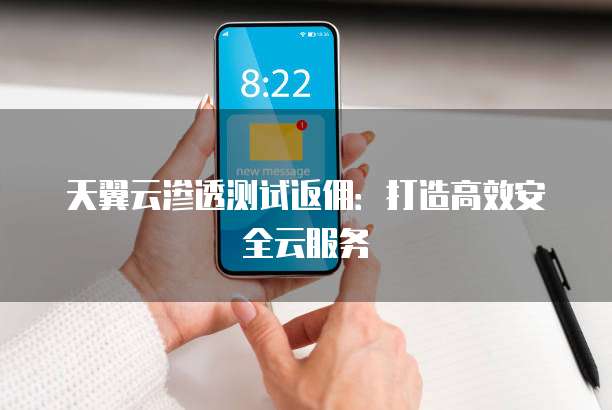 天翼云渗透测试返佣：打造高效安全云服务