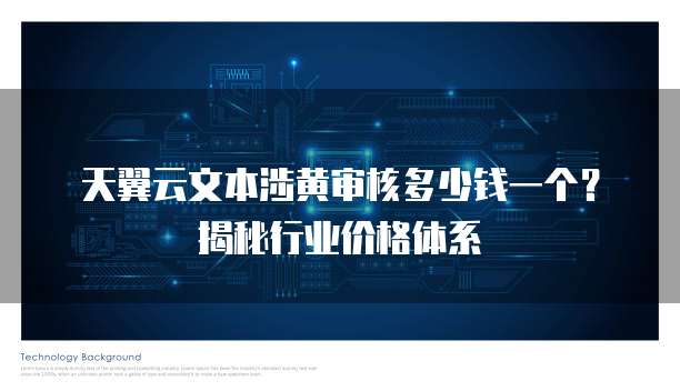 天翼云文本涉黄审核多少钱一个?揭秘行业价格体系