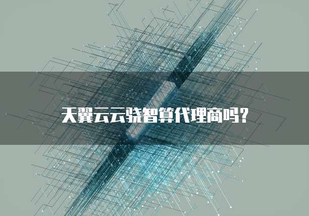 天翼云云骁智算代理商吗?