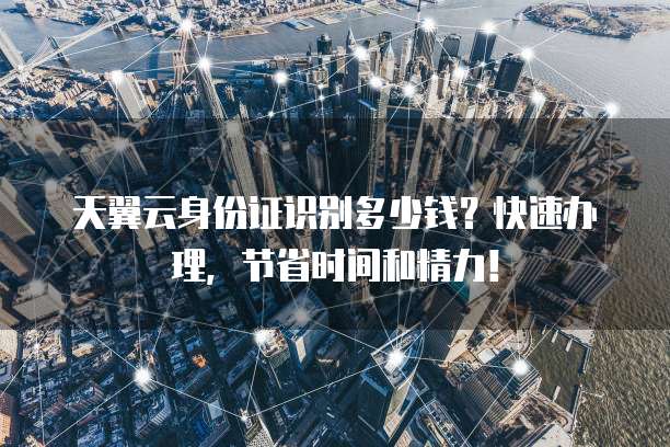 天翼云身份证识别多少钱?快速办理,节省时间和精力!