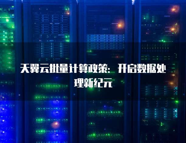 天翼云批量计算政策:开启数据处理新纪元