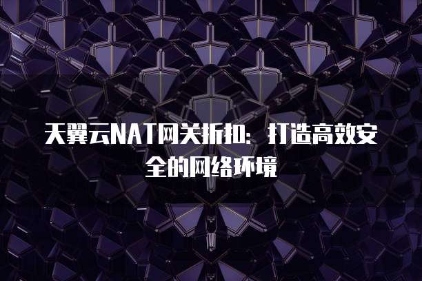 天翼云NAT网关折扣:打造高效安全的网络环境