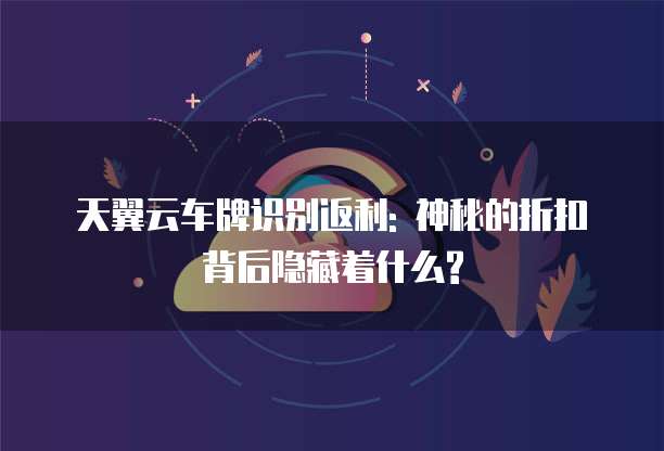 天翼云车牌识别返利: 神秘的折扣背后隐藏着什么?