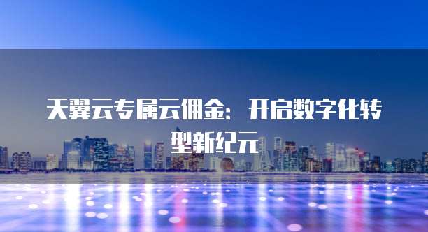 天翼云专属云佣金:开启数字化转型新纪元