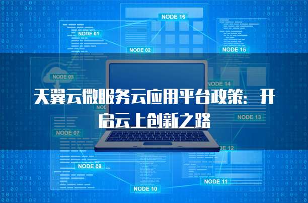 天翼云微服务云应用平台政策:开启云上创新之路