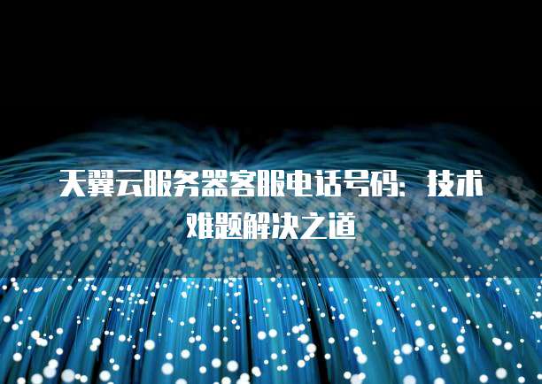 天翼云服务器客服电话号码:技术难题解决之道