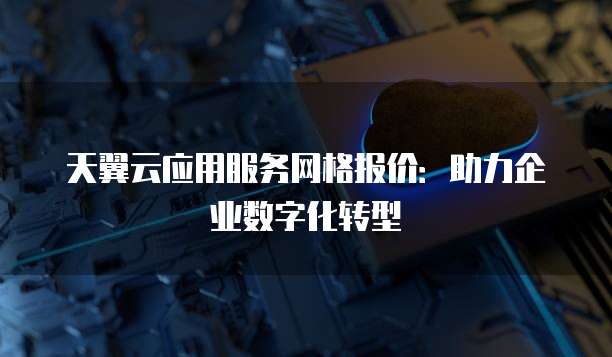 天翼云应用服务网格报价:助力企业数字化转型