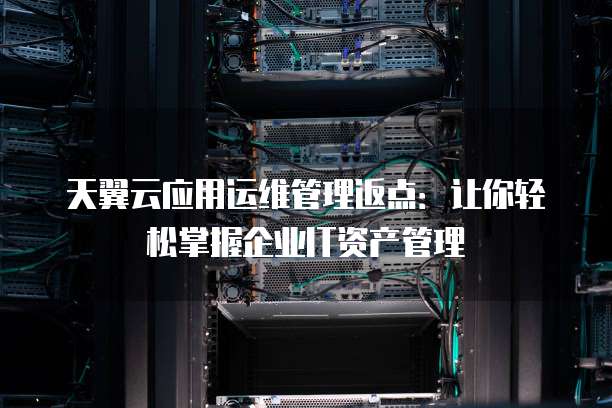 天翼云应用运维管理返点:让你轻松掌握企业IT资产管理