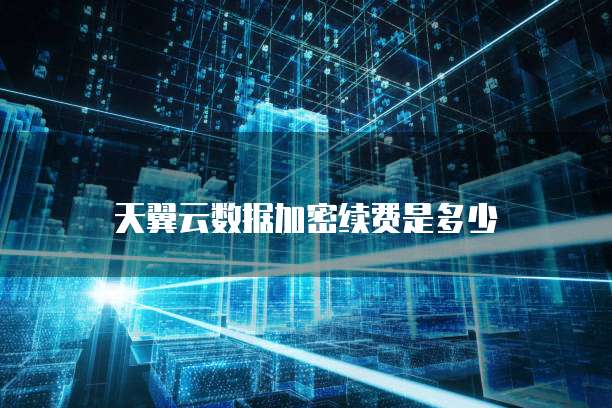 天翼云数据加密续费是多少