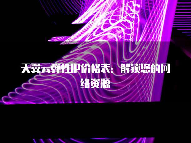 天翼云弹性IP价格表:解锁您的网络资源