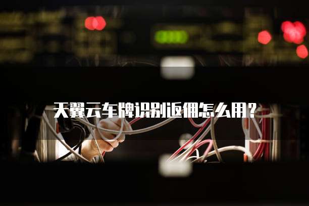 天翼云车牌识别返佣怎么用？