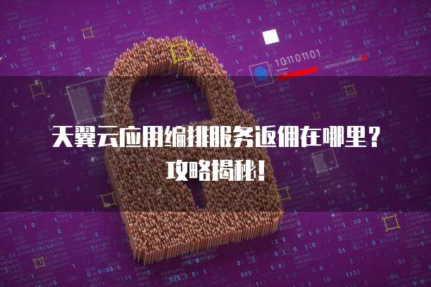 天翼云应用编排服务返佣在哪里?攻略揭秘!