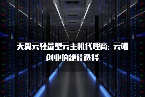 天翼云轻量型云主机代理商: 云端创业的绝佳选择
