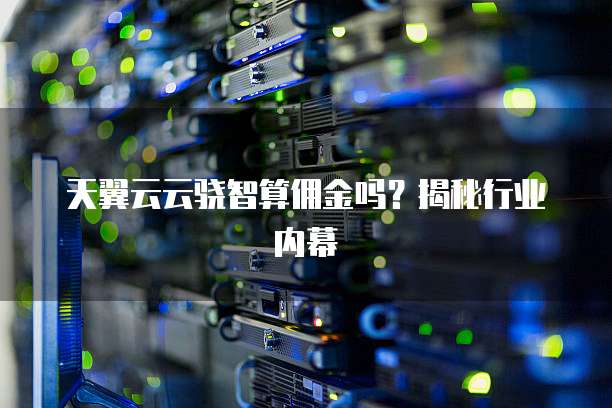 天翼云云骁智算佣金吗?揭秘行业内幕