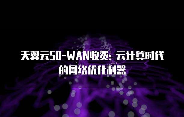 天翼云SD-WAN收费: 云计算时代的网络优化利器