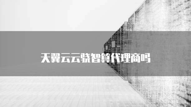 天翼云云骁智算代理商吗