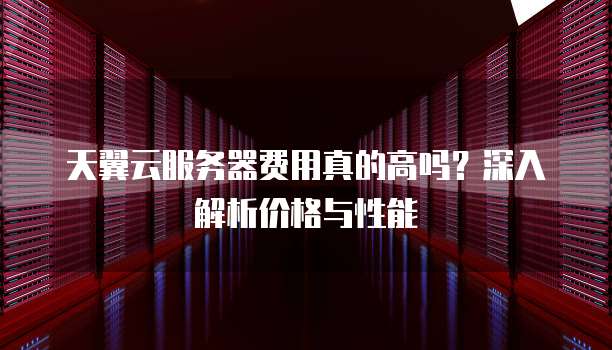 天翼云服务器费用真的高吗?深入解析价格与性能