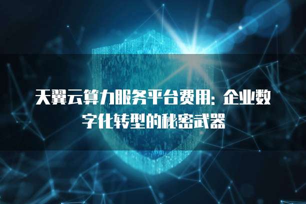 天翼云算力服务平台费用: 企业数字化转型的秘密武器