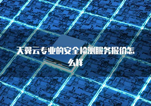 天翼云专业的安全检测服务报价怎么样