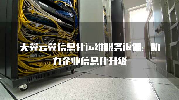 天翼云翼信息化运维服务返佣:助力企业信息化升级
