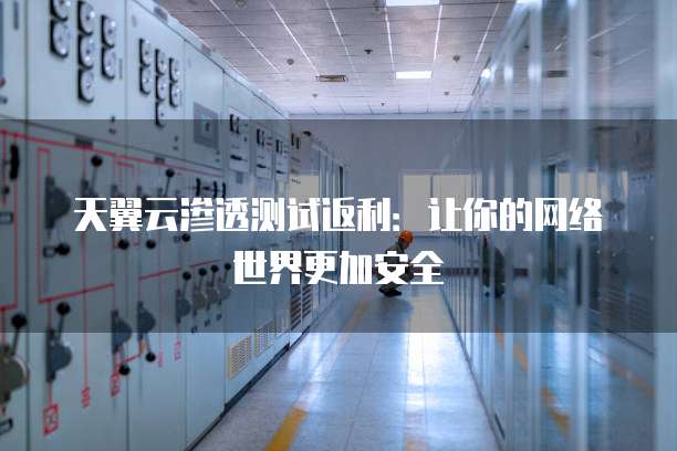 天翼云渗透测试返利:让你的网络世界更加安全